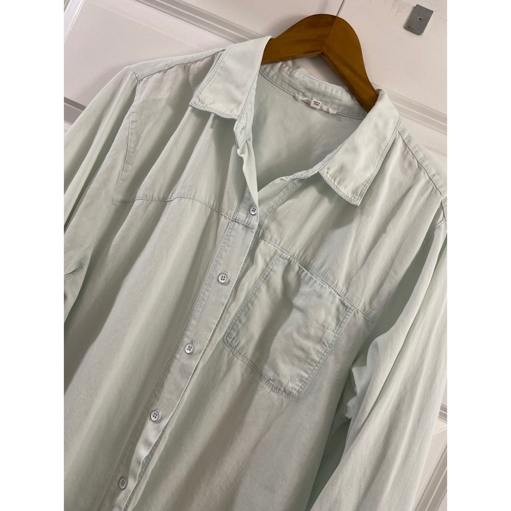 Splendid Collection Mint Green Button Down Shirt Cotton Lyocell Blend RM3W570 L